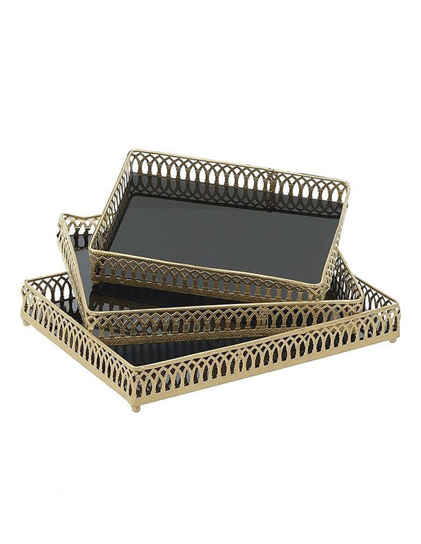 VASSOI DA TAVOLA DECOR ORO QUADRATO