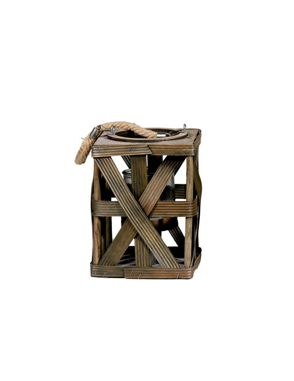 LANTERNA BAMBU' VERDE QUADRATA