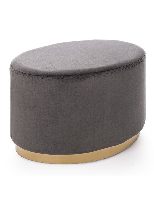 POUF ELIZABETH OVALE GRIGIO