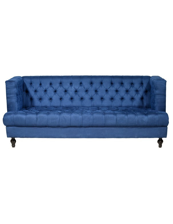 DIVANO VELLUTO ZAFFIRO BLU
