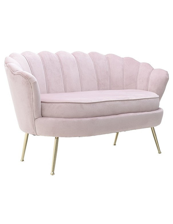 DIVANO CONCHIGLIA VELLUTO ROSA