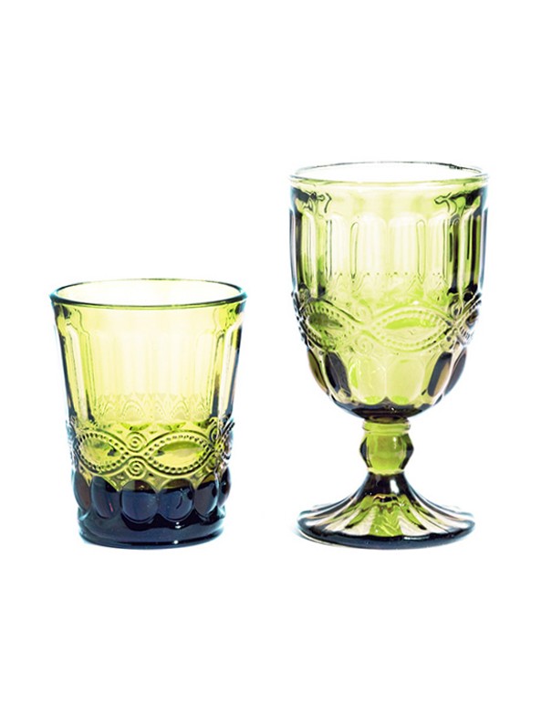 CALICE E BICCHIERE SOLANGE VERDE OLIVA