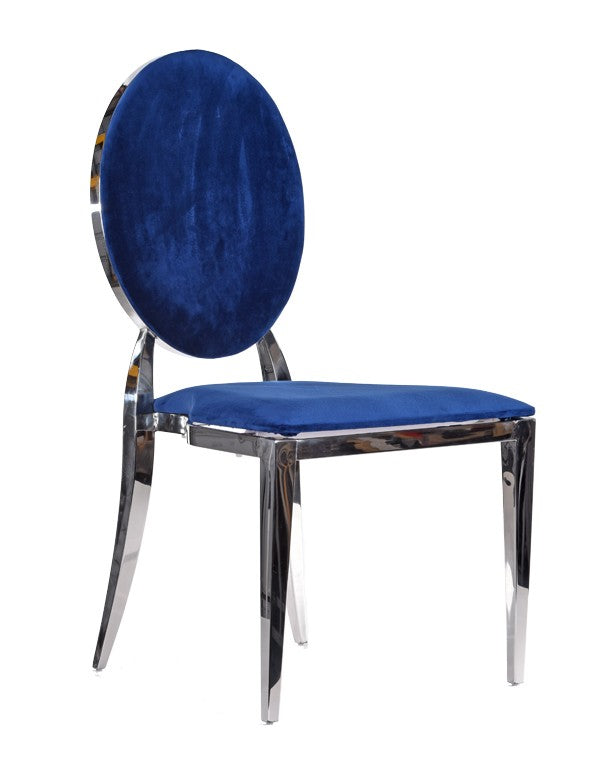 CUSCINO E SCHIENALE IN VELLUTO BLU SEDIA OLIMPIA