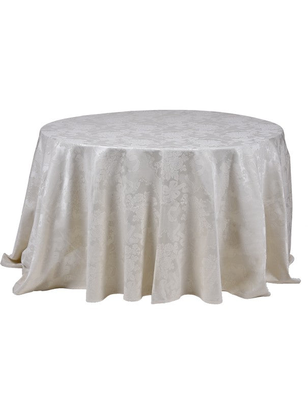 TOVAGLIA TONDA COTONE AVORIO DAMASCATO SCURO