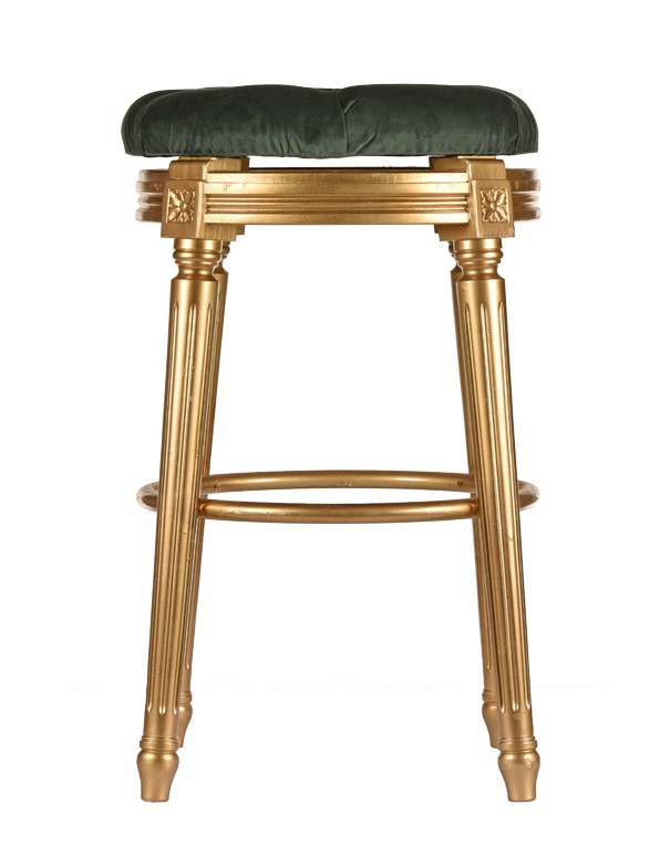 CUSCINO IN VELLUTO VERDE INGLESE PER SGABELLO ORO LUIGI XVI