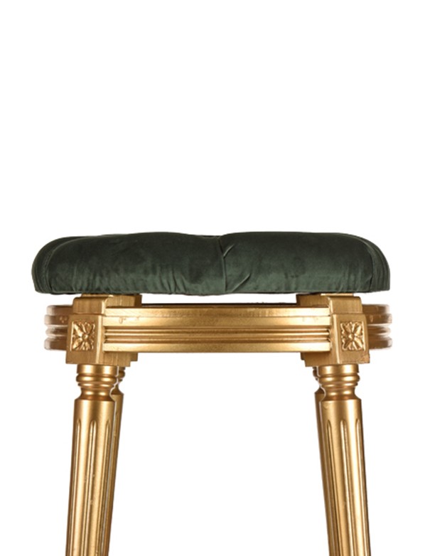 CUSCINO IN VELLUTO VERDE INGLESE PER SGABELLO ORO LUIGI XVI