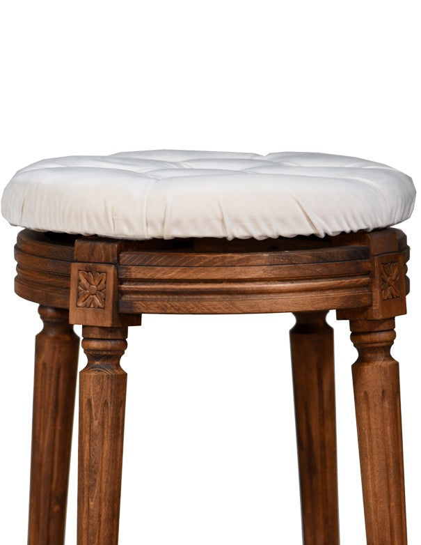 CUSCINO IN VELLUTO BIANCO ICE PER SGABELLO ORO LUIGI XVI