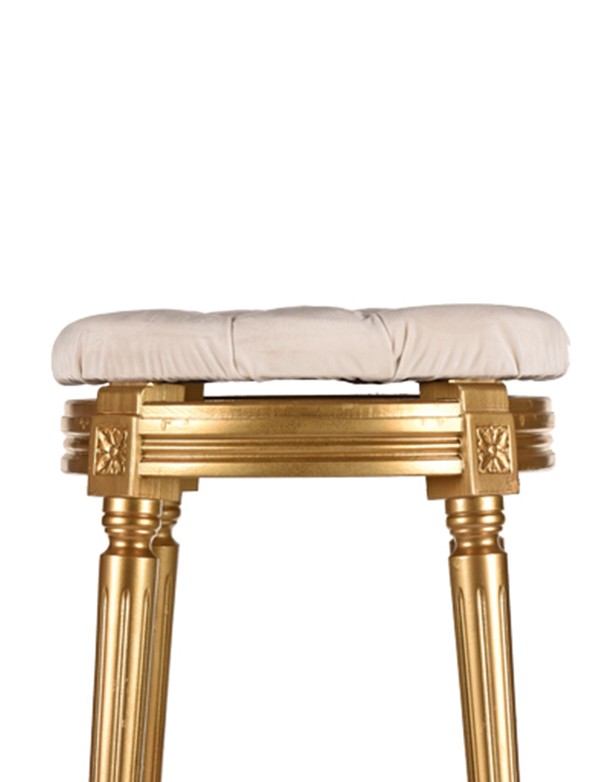 CUSCINO IN VELLUTO BIANCO ICE PER SGABELLO ORO LUIGI XVI