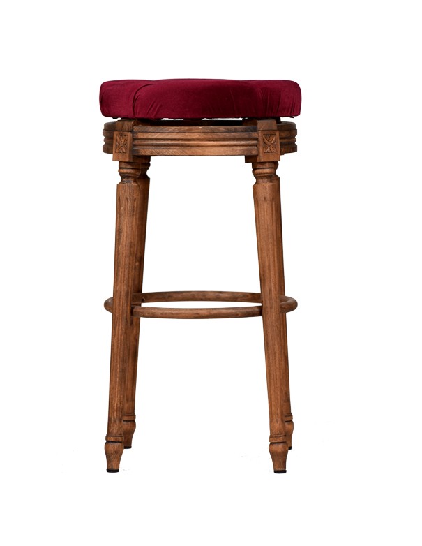 CUSCINO IN VELLUTO BORDEAUX PER SGABELLO ORO LUIGI XVI