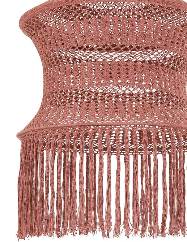 LAMPADARIO CORDA ROSA CON FRANGE