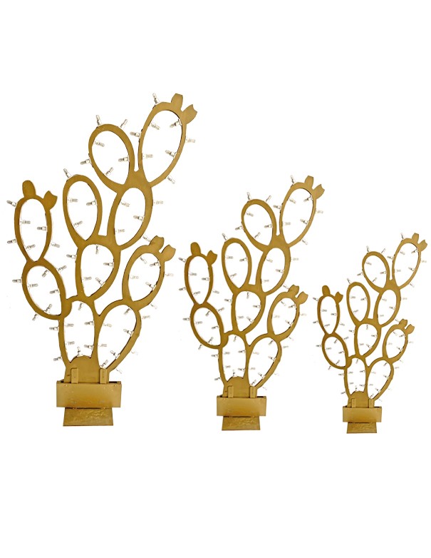 CACTUS ORO CON LUCI