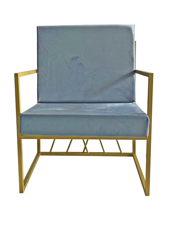 CUSCINO POLTRONA HERNEST VELLUTO CELESTE POLVERE