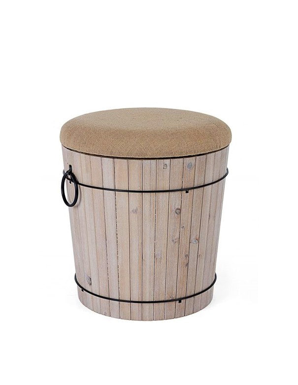 POUF CONTENITORE BOTTE GRANDE LEGNO NATURALE