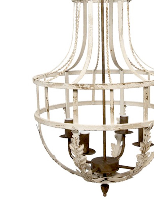 LAMPADARIO ARLES FERRO BIANCO
