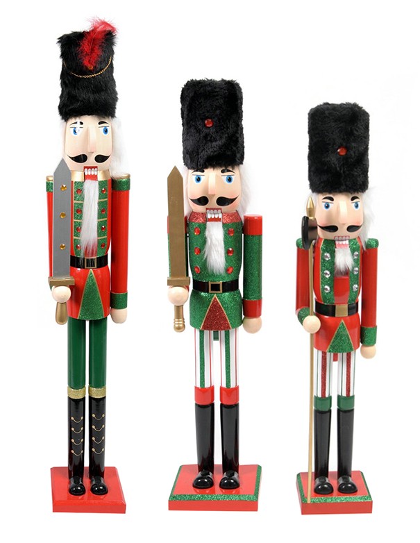 SOLDATO SCHIACCIANOCI ROSSO VERDE CON CAPPELLO