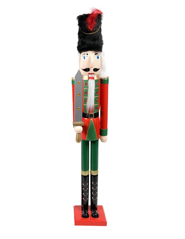 SOLDATO SCHIACCIANOCI ROSSO VERDE CON CAPPELLO