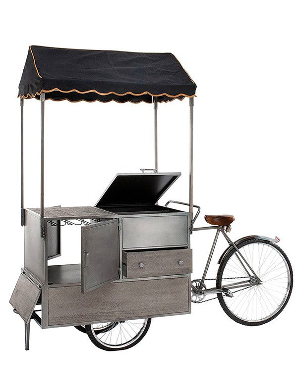 CARRETTINO BICICLETTA VINTAGE IN METALLO CON CAPPOTTINA