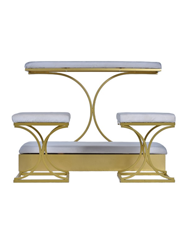 INGINOCCHIATOIO ORO CUSCINO IN VELLUTO BIANCO