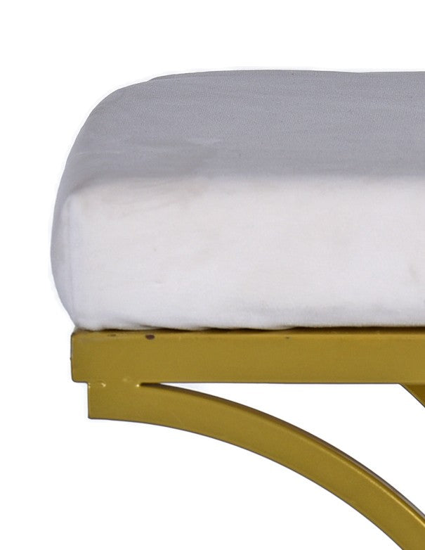 CUSCINO IN VELLUTO BIANCO ICE PER POUF ORO