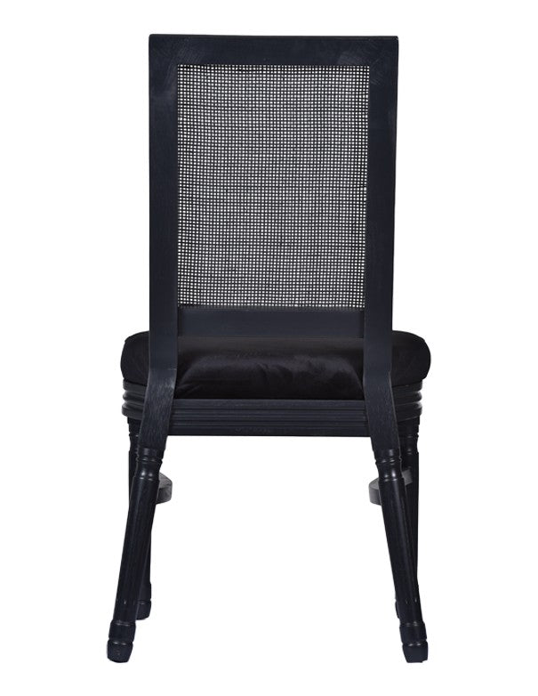 SEDIA CLASSIC NERA CON CUSCINO IN VELLUTO NERO
