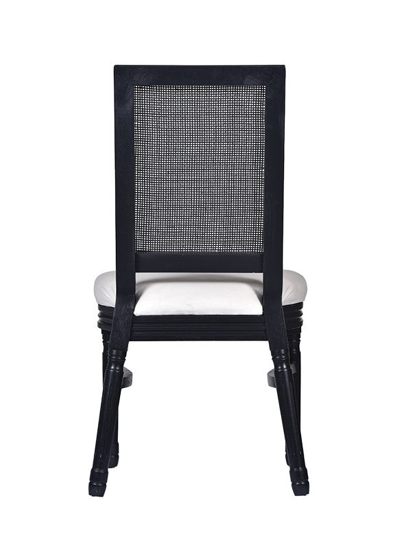 SEDIA CLASSIC NERA CON CUSCINO IN VELLUTO PANNA