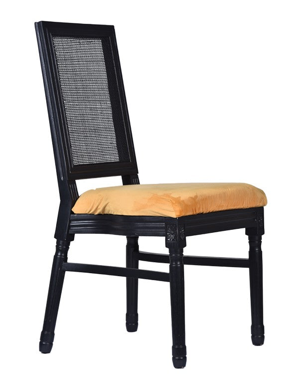 CUSCINO IN VELLUTO SENAPE PER SEDIA CLASSIC NERA