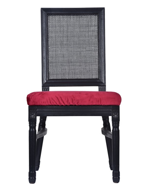 CUSCINO IN VELLUTO CICLAMINO PER SEDIA CLASSIC NERA