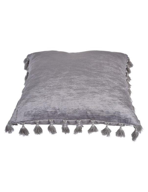CUSCINO VELVET GRIGIO CON NAPPINA