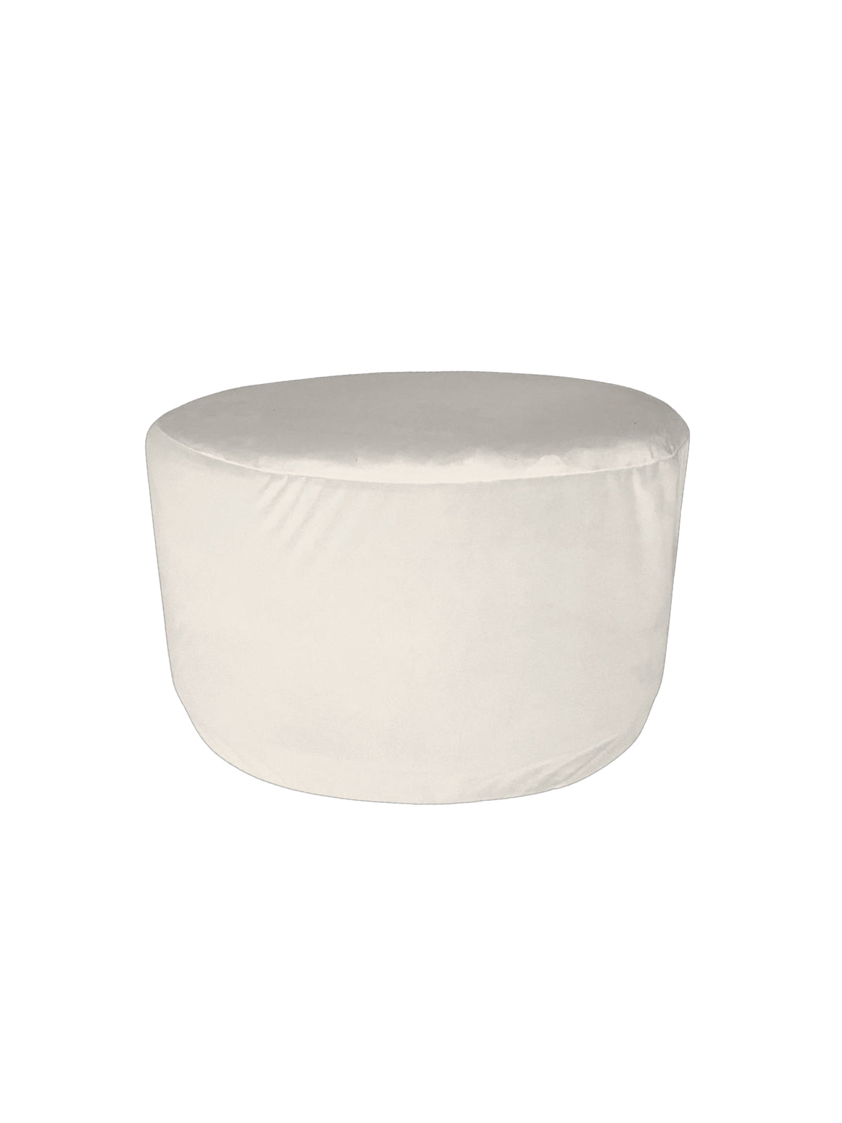 POUF ELIZABETH OVALE IN VELLUTO BIANCO ICE