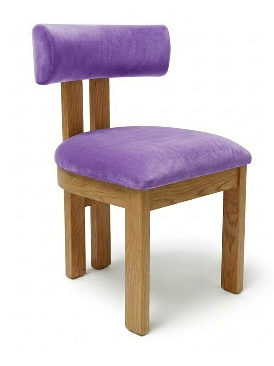 SEDIA BRIDGE NATURALE CON COPERTURA VELLUTO VIOLA