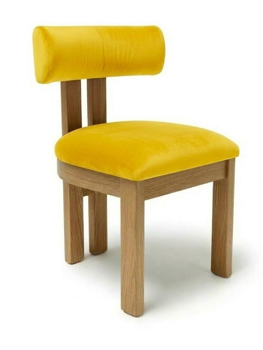 SEDIA BRIDGE NATURALE CON COPERTURA VELLUTO GIALLO