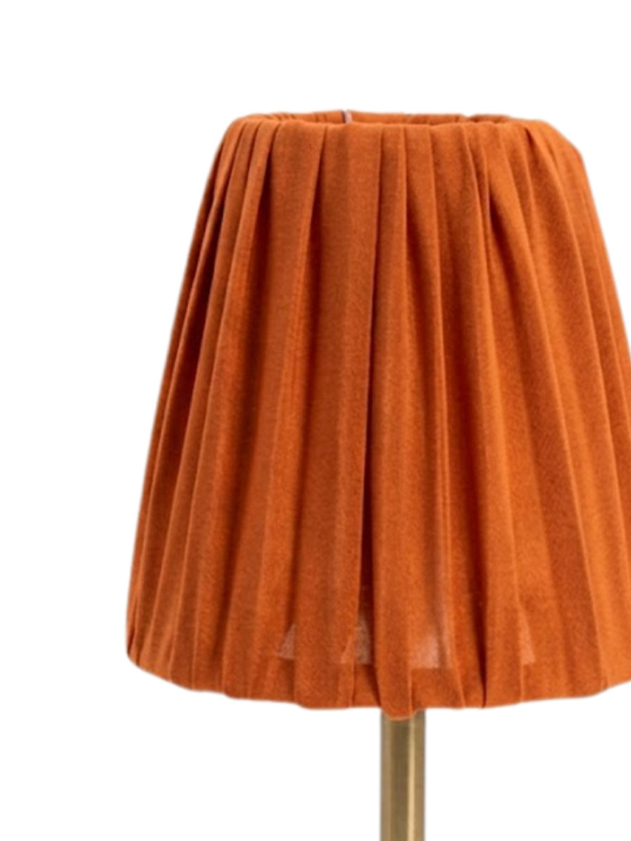 COPERTURA DOPPIO GEORGETTE ARANCIONE LAMPADA DA TAVOLO VETRO ORO