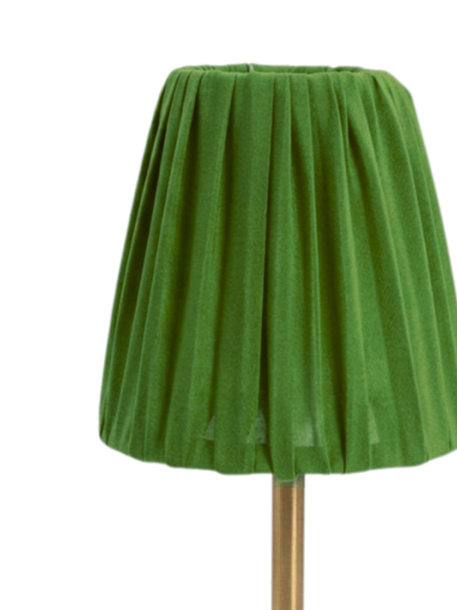 COPERTURA DOPPIO GEORGETTE VERDE LAMPADA DA TAVOLO VETRO ORO