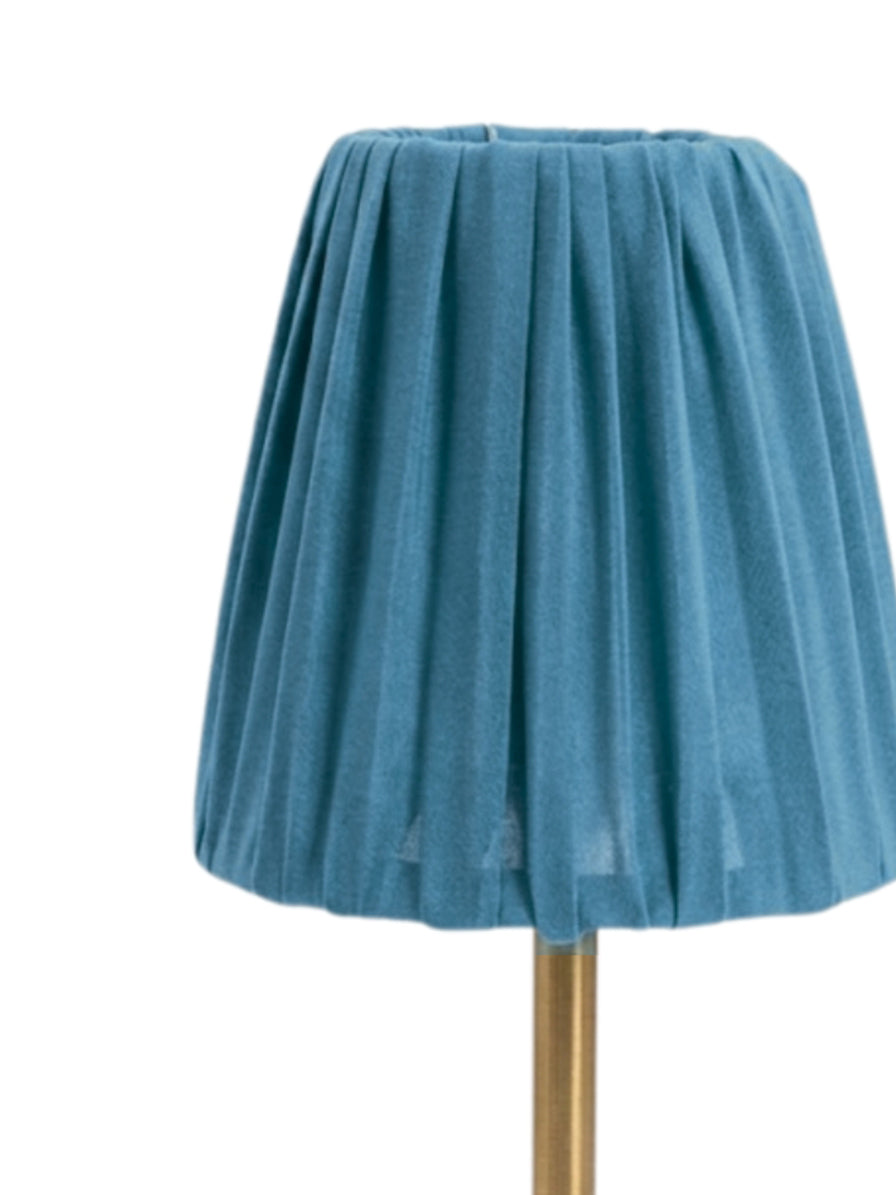 COPERTURA DOPPIO GEORGETTE CELESTE LAMPADA DA TAVOLO VETRO ORO