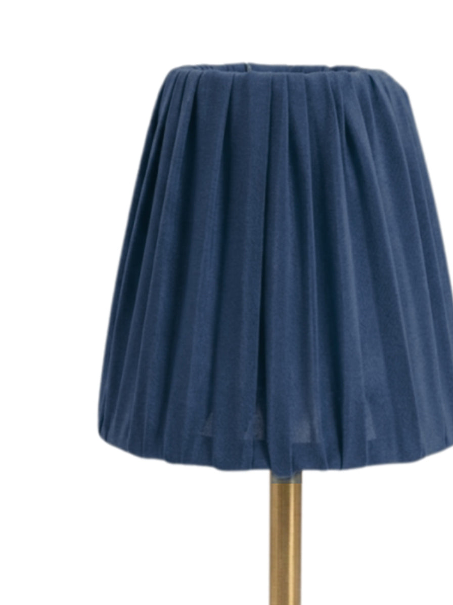 COPERTURA DOPPIO GEORGETTE BLU LAMPADA DA TAVOLO VETRO ORO