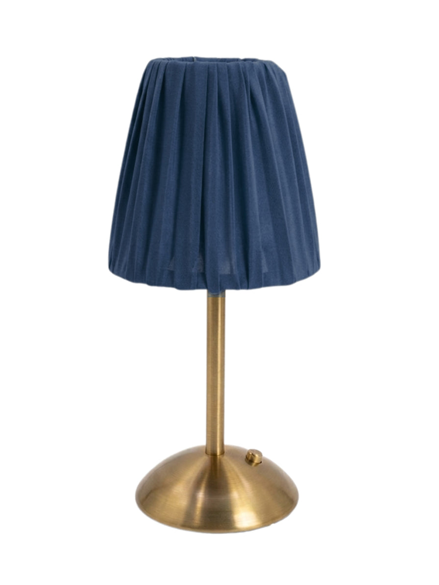 COPERTURA DOPPIO GEORGETTE BLU LAMPADA DA TAVOLO VETRO ORO