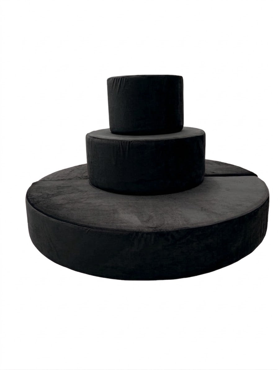 COPERTURA DIVANO TORTA VELLUTO NERO