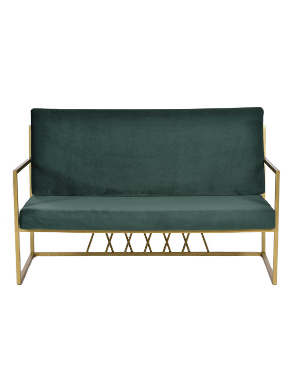 DIVANO HERNEST CON CUSCINO IN VELLUTO VERDE INGLESE