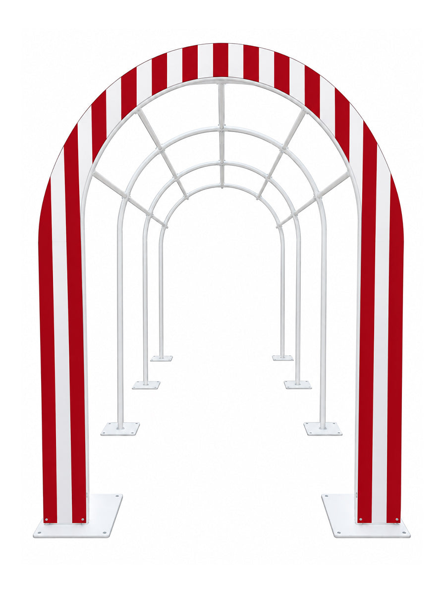 STRUTTURA TUNNEL AD ARCO BIANCO E ROSSO