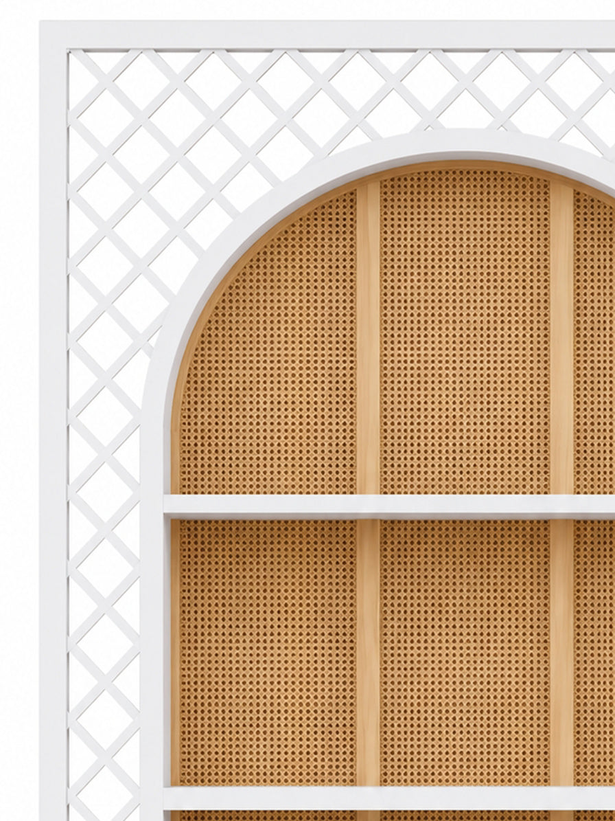 ARCO CON MENSOLE IN CANAPA PER ARCO GRILLAGE IN LEGNO BIANCO