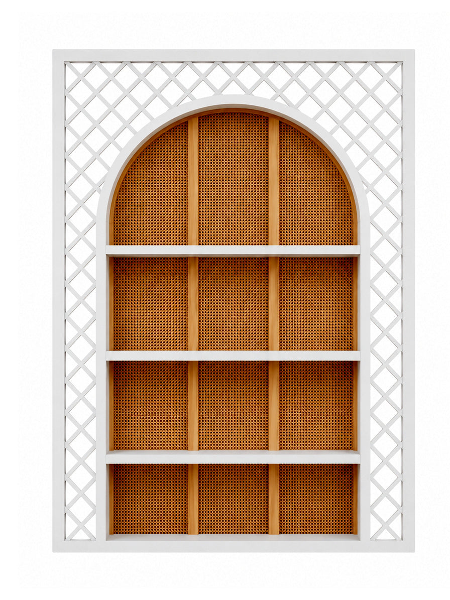 ARCO CON MENSOLE IN CANAPA PER ARCO GRILLAGE IN LEGNO BIANCO