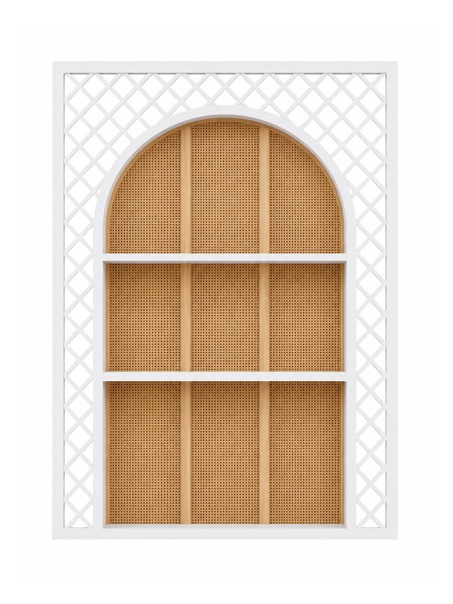 ARCO CON MENSOLE IN CANAPA PER ARCO GRILLAGE IN LEGNO BIANCO