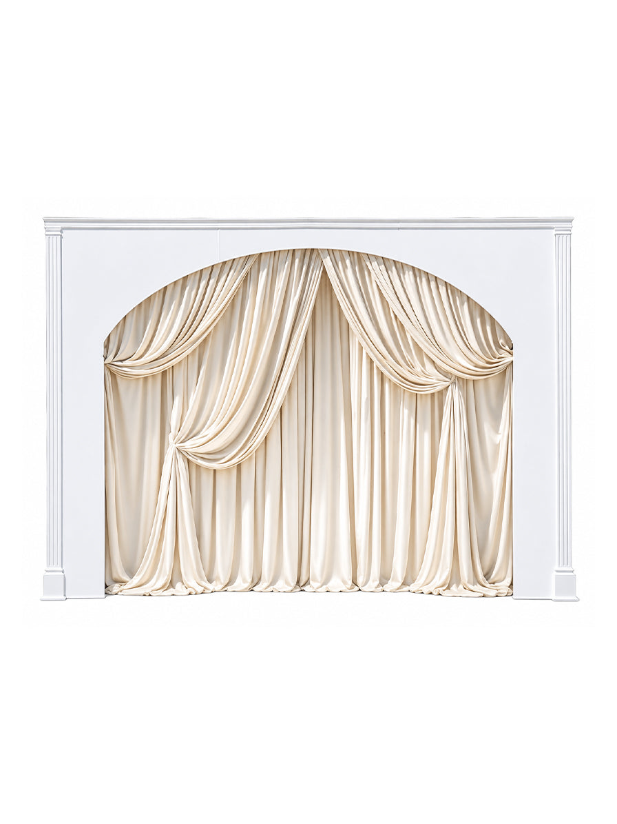BACKDROP MONUMENTALE CON DRAPPEGGIO VELLUTO BIANCO ICE
