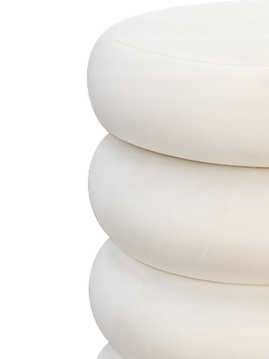 POUF CIAMBELLA IN VELLUTO BIANCO ICE