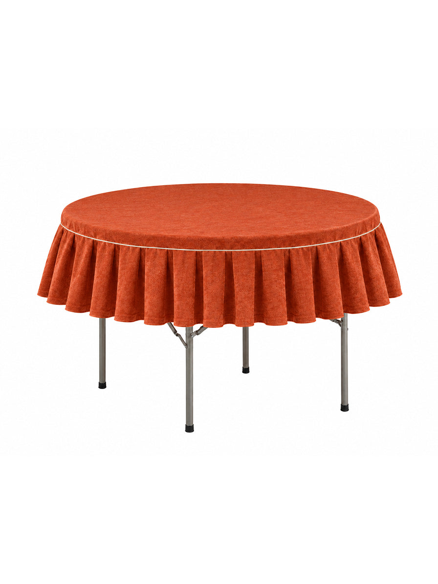 TOVAGLIA CON GONNELLINA PLISSETTATA IN COTONE TERRACOTTA
