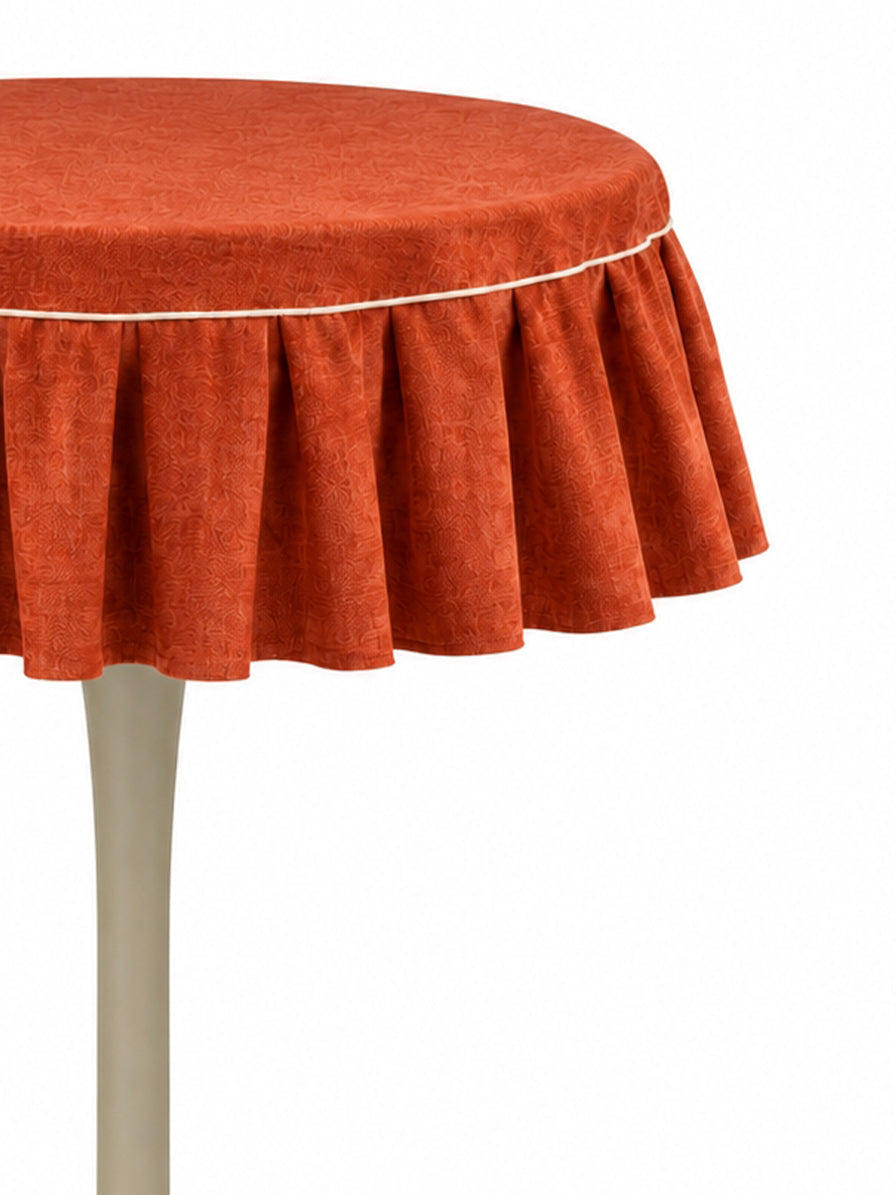 TOVAGLIA CON GONNELLINA PLISSETTATA IN COTONE TERRACOTTA
