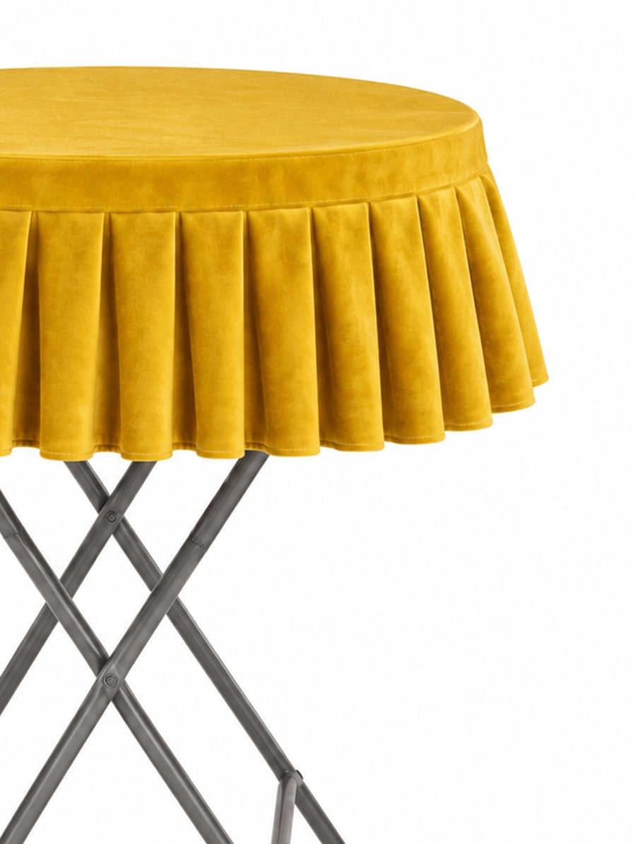 TOVAGLIA CON GONNELLINA PLISSETTATA VELLUTO GIALLO