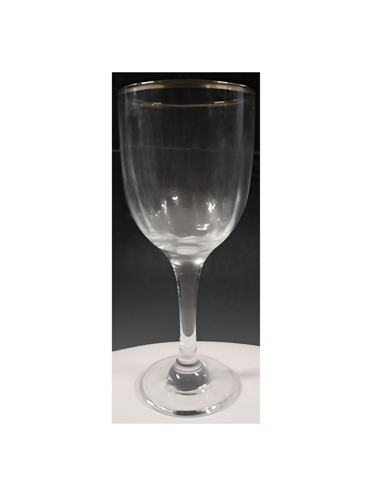 BICCHIERE ACQUA LINEA RIGATO FILO ARGENTO