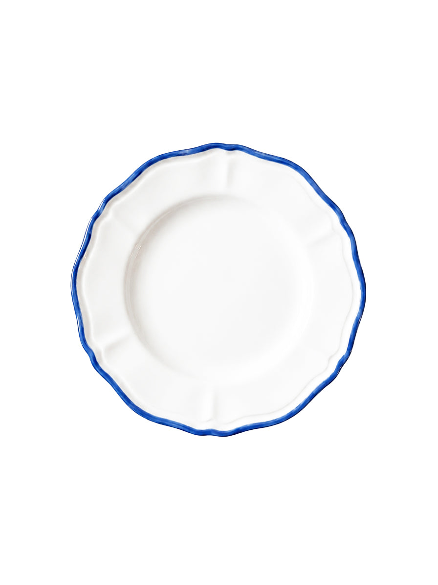 LINEA PIATTI BIANCO CON BORDO BLU