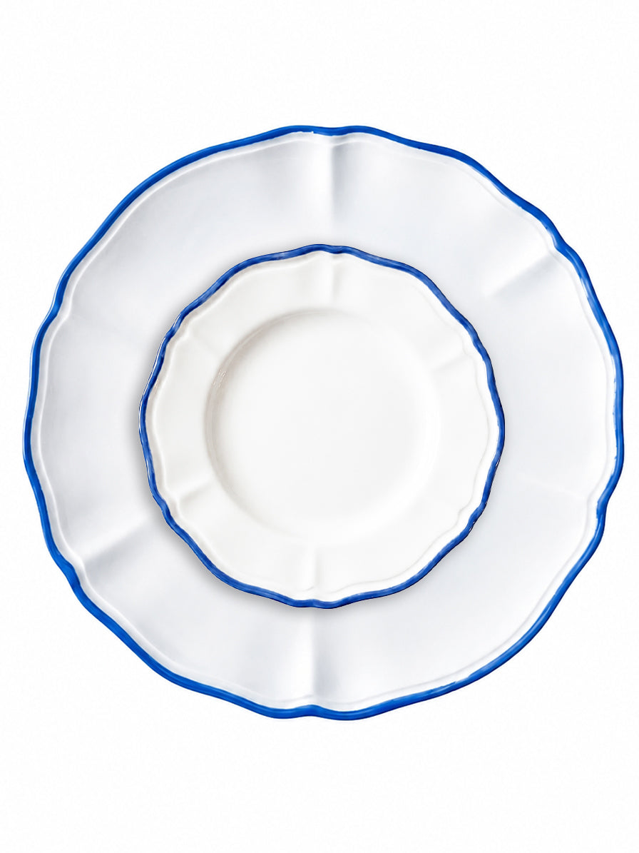 SOTTOPIATTO E PIATTINO PANE BORDO BLU